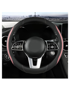 Funda de Volante de Coche SZTTSWAMP Rosa Microfibra 37-38 cm