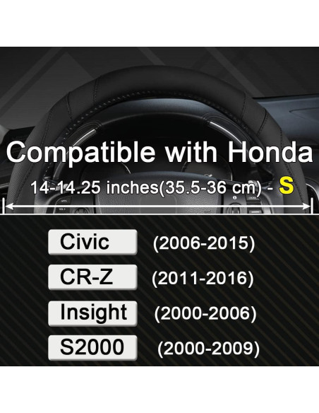 Cubierta de Volante West Llama para Honda Civic, CR-Z, S2000 35.5-36 cm