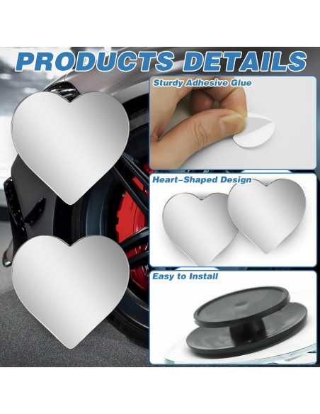 Espejos de Punto Ciego HINGTAI Corazón 2 Pcs Ajustables