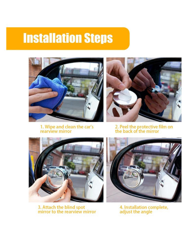 Espejos de Punto Ciego GKmow 2 PCS 5.5 cm Redondos Adhesivos