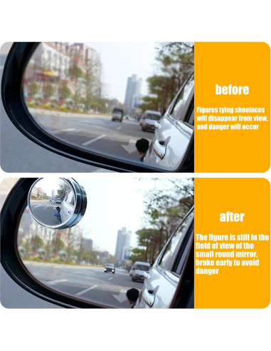 Espejos de Punto Ciego GKmow 2 PCS 5.5 cm Redondos Adhesivos