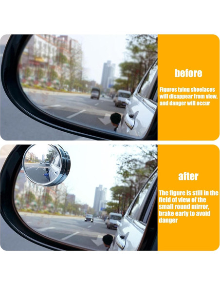 Espejos de Punto Ciego GKmow 2 PCS 5.5 cm Redondos Adhesivos