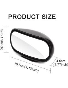 Espejo de Punto Ciego Z-oneMart HD 360 Rectangular 2 Piezas 2