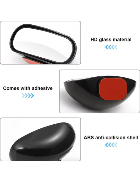 Espejo de Punto Ciego Z-oneMart HD 360 Rectangular 2 Piezas