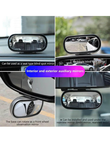 Espejo de Punto Ciego Z-oneMart HD 360 Rectangular 2 Piezas