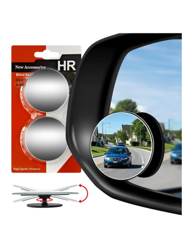 Espejo de Punto Ciego Aenfaiy 2 Pcs Redondo Ajustable HD