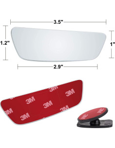 Espejos de Punto Ciego Verivue Rectangulares 8.9 cm HD - Paquete de 2 2