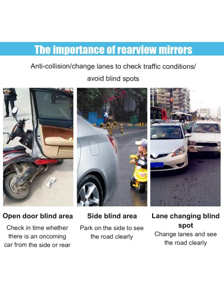 Espejo Convexo de Punto Ciego GLSOWEE 2 Piezas 5.08 cm