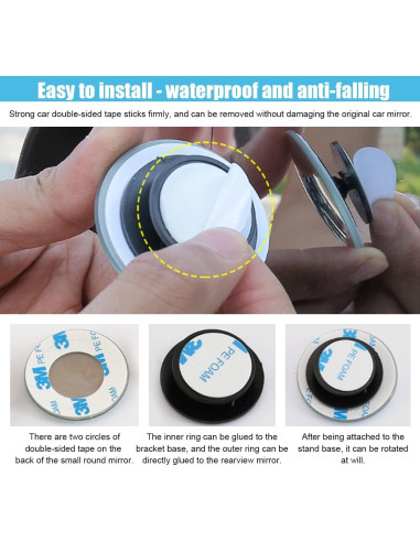 Espejo Convexo de Punto Ciego GLSOWEE 2 Piezas 5.08 cm