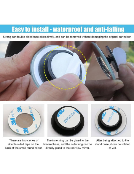 Espejo Convexo de Punto Ciego GLSOWEE 2 Piezas 5.08 cm