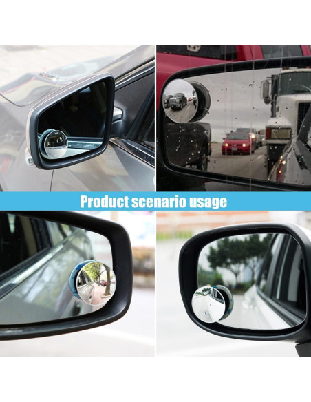 Espejo Convexo de Punto Ciego GLSOWEE 2 Piezas 5.08 cm