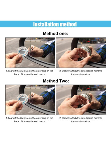 Espejo Convexo de Punto Ciego GLSOWEE 2 Piezas 5.08 cm