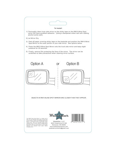 Espejo de Punto Ciego WadeStar RM10 para Camiones Ram 2009-2018