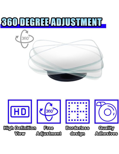 Espejo de Punto Ciego LHDOS Ajustable 5x5 cm Convexo