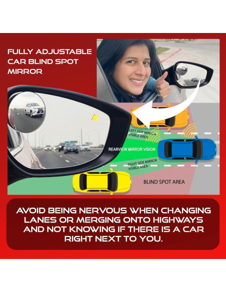 Espejo Convexo de Punto Ciego Utopicar 2.5" - 2 Piezas