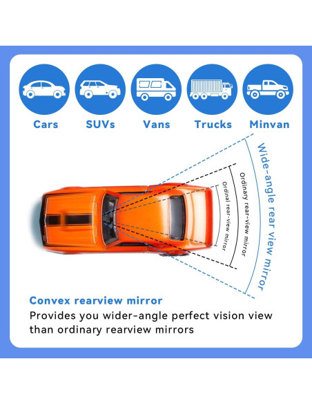 Espejo Retrovisor de Coche ANSHENYA 25.4x15.24cm Transparente