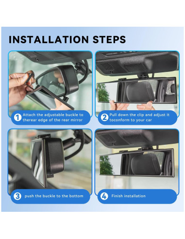 Espejo Retrovisor de Coche ANSHENYA 25.4x15.24cm Transparente