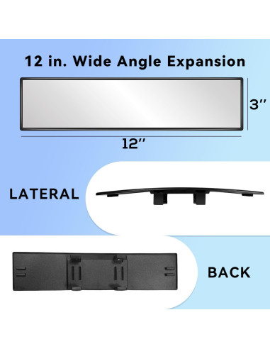 Espejo Retrovisor de Coche ANSHENYA 25.4x15.24cm Transparente