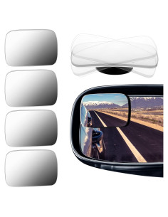 Espejos de Punto Ciego BBTO 4 Piezas Rectangulares Convexos