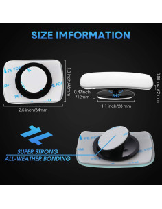 Espejos de Punto Ciego BBTO 4 Piezas Rectangulares Convexos 2