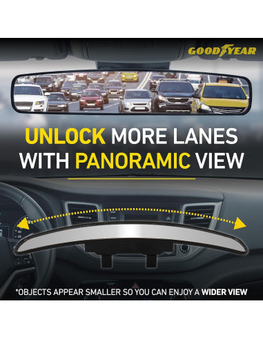 Espejo Retrovisor Panorámico Goodyear GY1701 43.8 cm Antirreflejo
