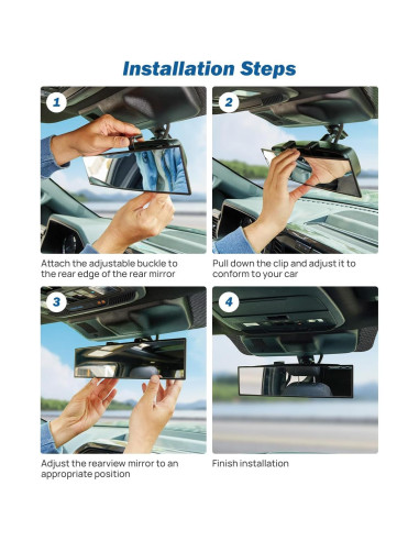 Espejo Retrovisor Curvado Ampliado JOYTUTUS 1250 - Reduce Punto Ciego