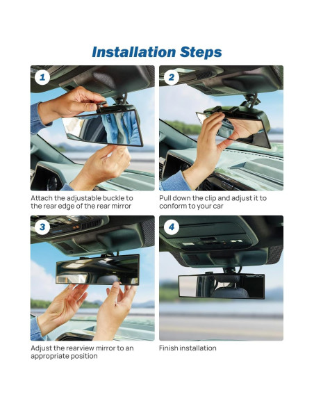 Espejo Retrovisor Curvado Ampliado JOYTUTUS 1250 - Reduce Punto Ciego