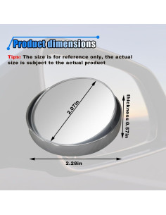 Espejo de Punto Ciego BDZMC 5.79 cm Ajustable Convexo 2