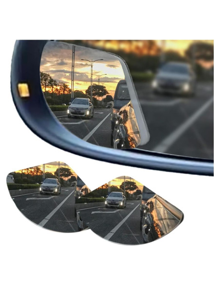 Espejos de Punto Ciego JOYCOURT HD 2 Pcs Ajustables 4.5x0.8cm Espejos de Punto Ciego JOYCOURT HD 2 Pcs Ajustables 4.5x0.8cm