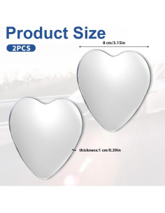 Espejos Convexos de Punto Ciego Piriuuo 2 Pcs 6x5cm Ajustables 2