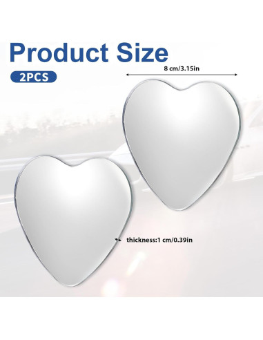 Espejos Convexos de Punto Ciego Piriuuo 2 Pcs 6x5cm Ajustables