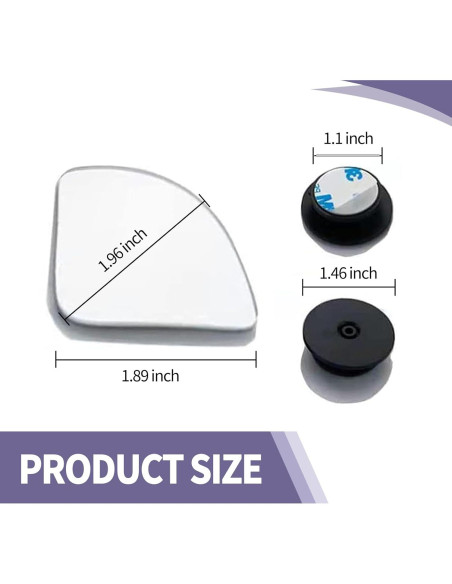 Espejos de Punto Ciego Leediga 2 Pcs Ajustables 4.57 cm