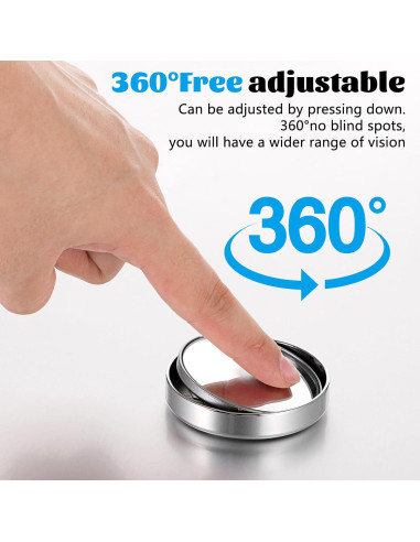 4 Espejos Convexos de Punto Ciego YUXIANLB 5.7 cm Ajustables