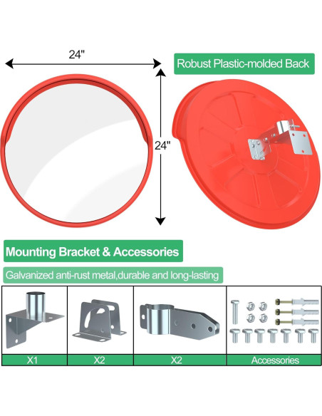 Espejo Convexo de Tráfico 61 cm - Seguridad y Visibilidad