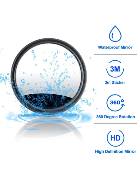 Espejos de Punto Ciego DXGTOZA 2" Redondos Ajustables HD