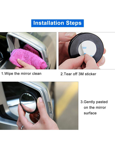 Espejos de Punto Ciego DXGTOZA 2" Redondos Ajustables HD