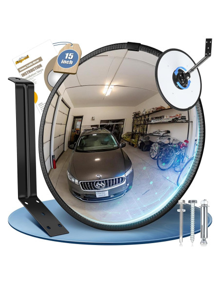 Espejo Convexo de Tráfico Angooni 38 cm Ajustable Seguridad