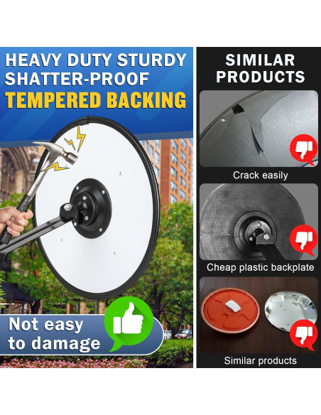 Espejo Convexo de Tráfico Angooni 38 cm Ajustable Seguridad