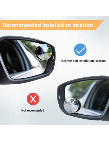 Espejo de Punto Ciego BLAU GRUN 2" Convexo HD Sin Marco