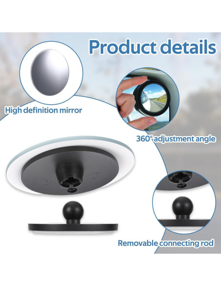 Espejo Convexo Redondo FdcLixuvol para Punto Ciego - 4 Pcs