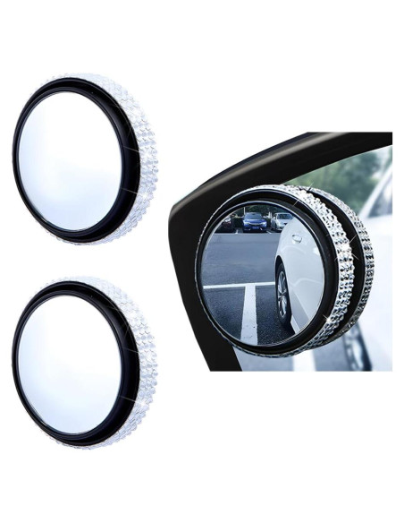 Espejo de Punto Ciego Zpana 5.7cm con Rhinestones - 2 Piezas