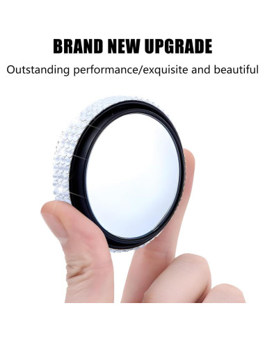 Espejo de Punto Ciego Zpana 5.7cm con Rhinestones - 2 Piezas