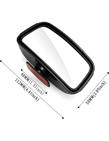 Espejo de Punto Ciego Berfi Life Rojo - 2 Paquete Ajustable