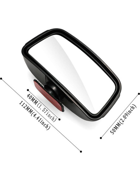 Espejo de Punto Ciego Berfi Life Rojo - 2 Paquete Ajustable