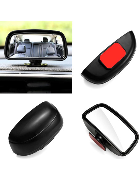 Espejo de Punto Ciego Berfi Life Rojo - 2 Paquete Ajustable