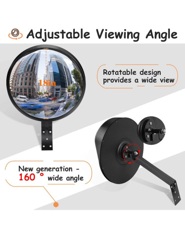 Espejo Convexo de Seguridad Hydencamm 18" para Exterior