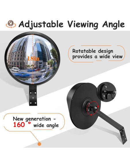 Espejo Convexo de Seguridad Hydencamm 18" para Exterior