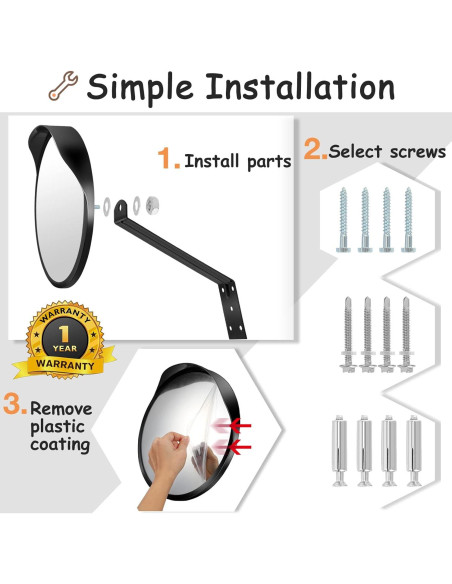 Espejo Convexo de Seguridad Hydencamm 18" para Exterior