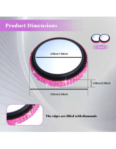 Espejo Convexo de Punto Ciego RGOAANC 5.84 cm Rosa 2 Pcs 2