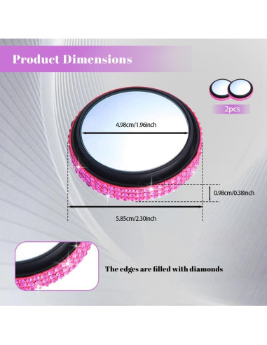 Espejo Convexo de Punto Ciego RGOAANC 5.84 cm Rosa 2 Pcs